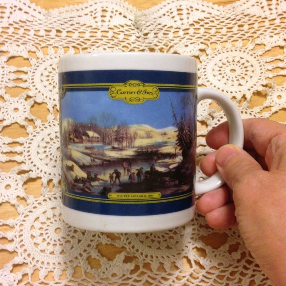 Currier & Ives Winter Morning 1854 coffee cup